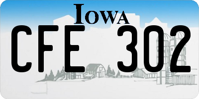 IA license plate CFE302