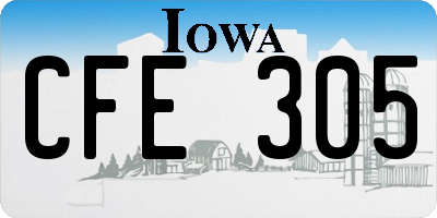 IA license plate CFE305