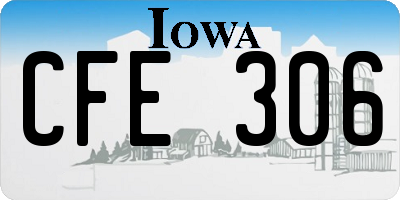 IA license plate CFE306