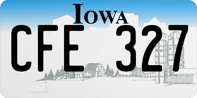 IA license plate CFE327