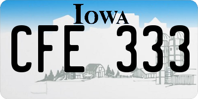 IA license plate CFE333