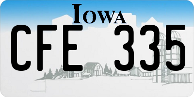 IA license plate CFE335