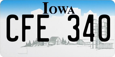 IA license plate CFE340