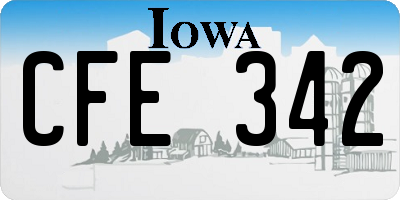 IA license plate CFE342