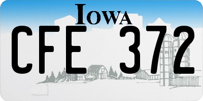 IA license plate CFE372