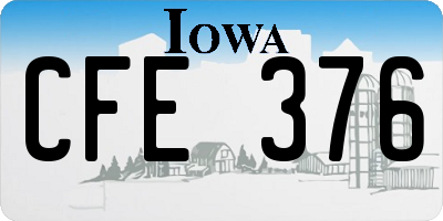 IA license plate CFE376