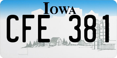 IA license plate CFE381