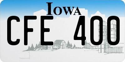 IA license plate CFE400