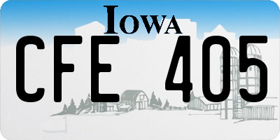IA license plate CFE405