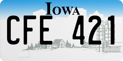 IA license plate CFE421