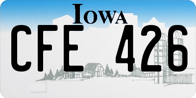 IA license plate CFE426