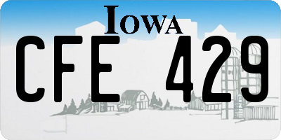 IA license plate CFE429