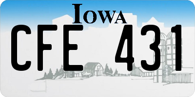 IA license plate CFE431