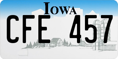 IA license plate CFE457