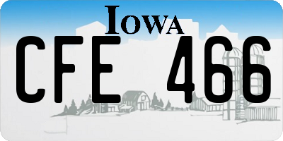 IA license plate CFE466