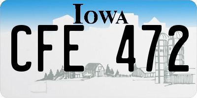 IA license plate CFE472