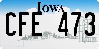 IA license plate CFE473