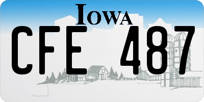 IA license plate CFE487