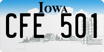 IA license plate CFE501