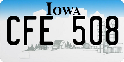 IA license plate CFE508