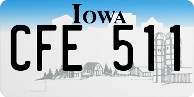 IA license plate CFE511