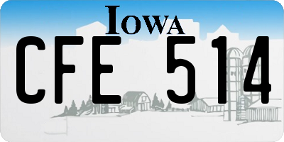IA license plate CFE514