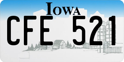 IA license plate CFE521