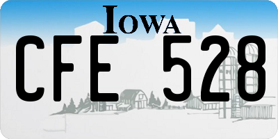 IA license plate CFE528