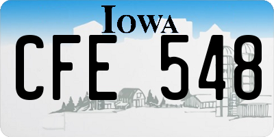 IA license plate CFE548