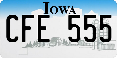 IA license plate CFE555