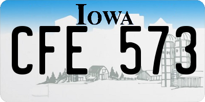 IA license plate CFE573