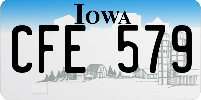 IA license plate CFE579