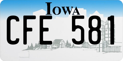 IA license plate CFE581