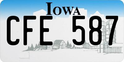 IA license plate CFE587