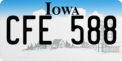 IA license plate CFE588