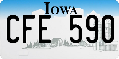 IA license plate CFE590