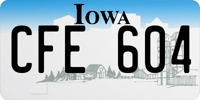 IA license plate CFE604