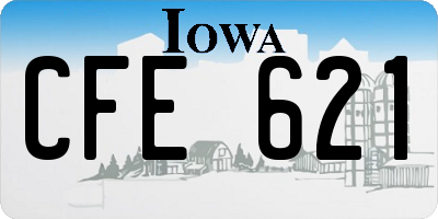 IA license plate CFE621