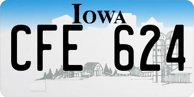 IA license plate CFE624