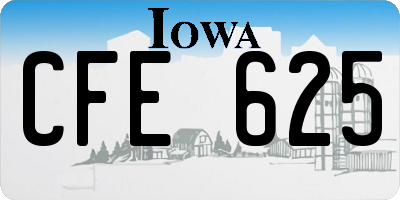 IA license plate CFE625