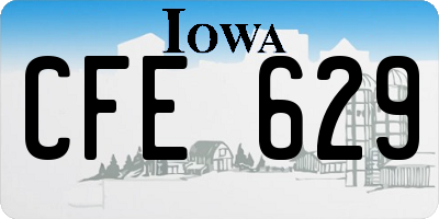 IA license plate CFE629