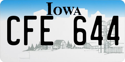 IA license plate CFE644