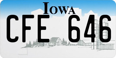IA license plate CFE646