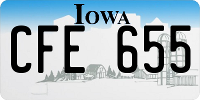 IA license plate CFE655