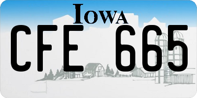 IA license plate CFE665