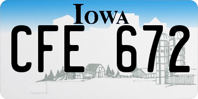 IA license plate CFE672