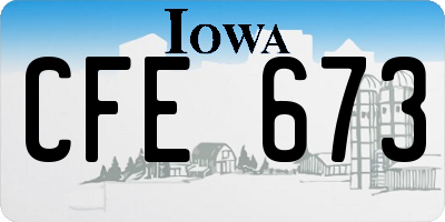 IA license plate CFE673