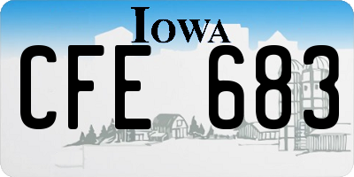 IA license plate CFE683