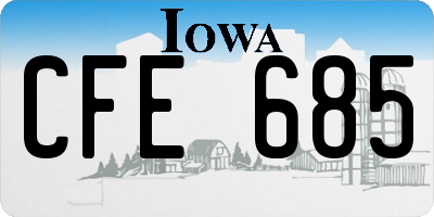 IA license plate CFE685