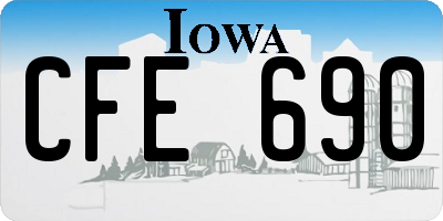IA license plate CFE690
